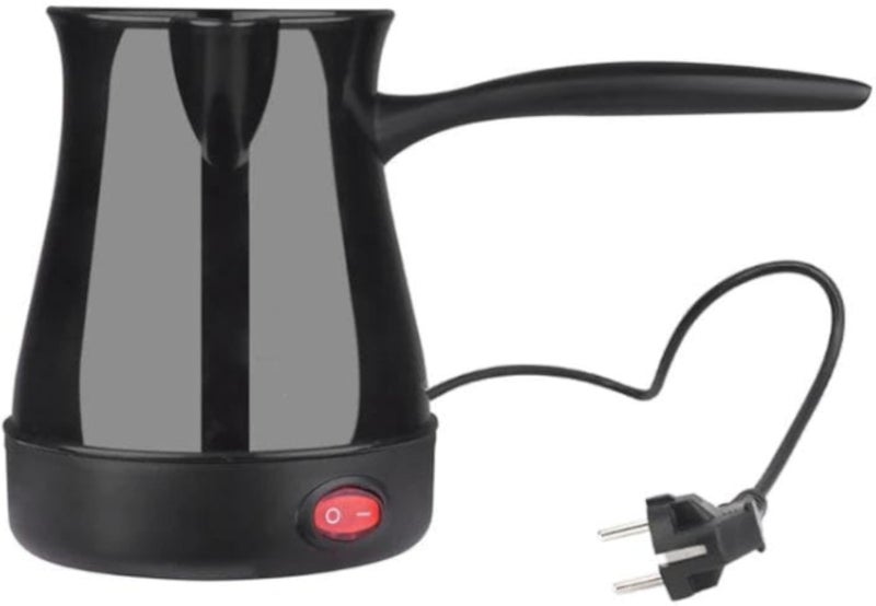 Electric Coffee Maker 3 Cup Capacity â€“ Portable Stainless Steel Turkish Coffee Pot for Home, Office & Travel (Black (one pieces))